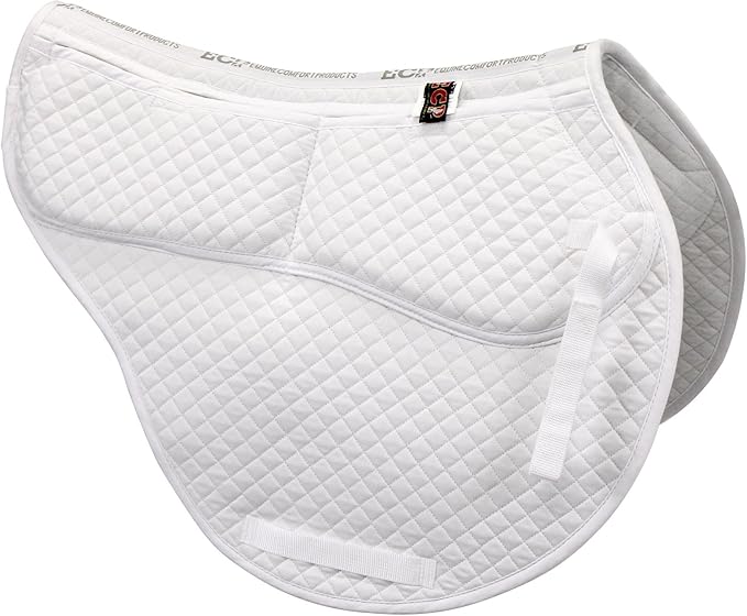 ECP Equine Comfort Products All-Purpose Contoured Correction Saddle Pad with Adjustable Memory Foam Inserts for Custom Support, Non-Slip, Shock Absorbing, 22” Spine, 19.5” Drop-PurrikoPets