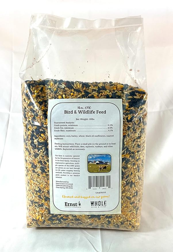 Ernst Grain & Livestock Bird and Wildlife Feed – Perfect for Birds, Ducks, Squirrels, Turkeys, Rabbits, Geese, and Deer – Non-GMO Wild Animal & Bird Feed for Outside Feeders - 10lbs-PurrikoPets