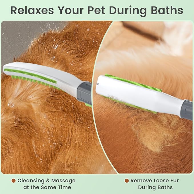 Dog Shower Attachment, Pet Shower Head for Fast and Easy Bathing and Cleaning, Dog Shower Wand With Metal T-Diverter, 8-Foot Hose T-Diverter Adapter For Indoor and Outdoor-PurrikoPets