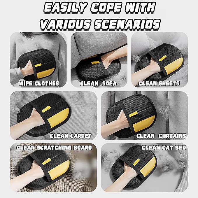 2025 New Pet Hair Removal Glove for Cats & Dogs, Grooming Gloves for Dogs, Static Removal Gloves for Pet Hair, Reusable Pet Hair Remover Glove(3)-PurrikoPets