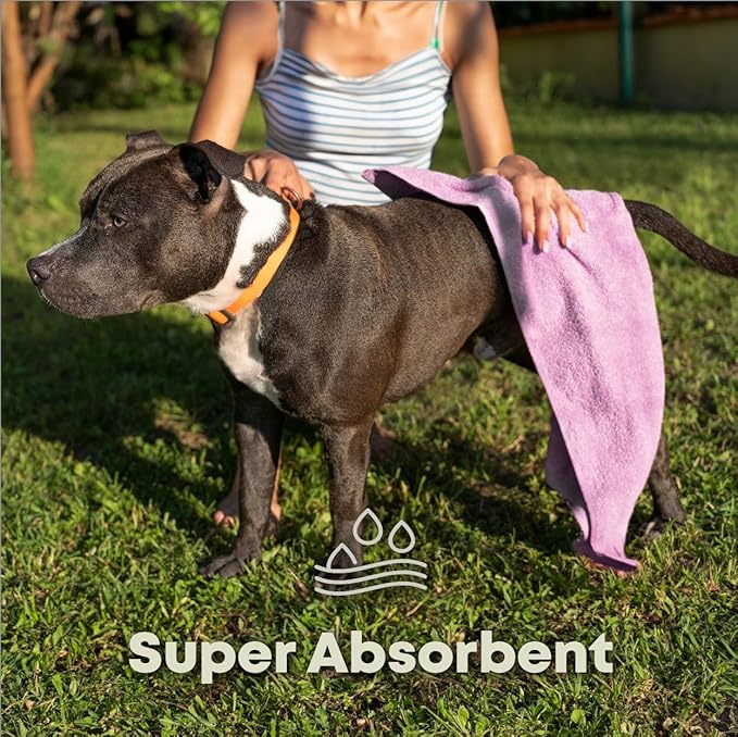 Extra Large Dog Towel Soft Absorbent Bath Pet Towels for Drying Dogs, Elastic Terry Microfiber Soft Towel, Machine Washable, Quick Dry, Multipurpose (L, XL, 2XL) (Red, XL)-PurrikoPets