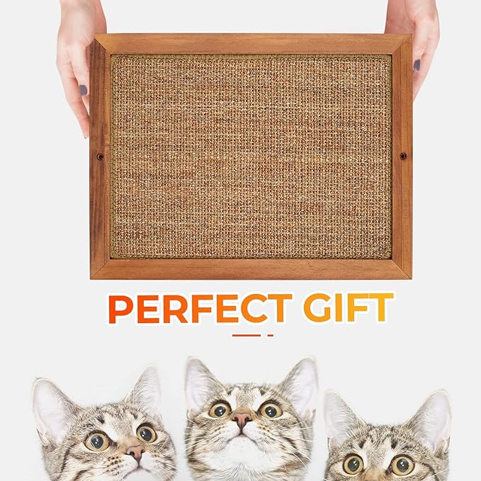 2PCS Cat Scratching Post - BXL, Natural Wooden Sisal Cat Wall Scratcher, Floor or Wall Mounted Vertical Cat Scratch Pad for Indoor Cats Adults or Kittens, Cat Wall Furniture Protector-PurrikoPets