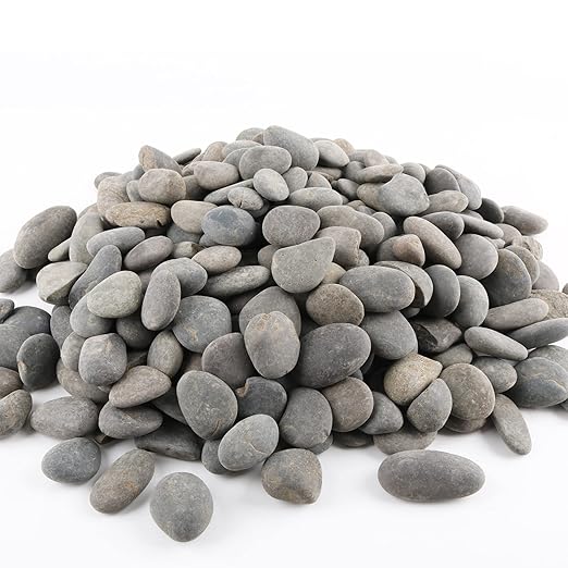 18 Pounds Natural River Rocks Mexican Beach Pebbles for Garden Landscape Stone Paving Stone Grey (1Inch)-PurrikoPets