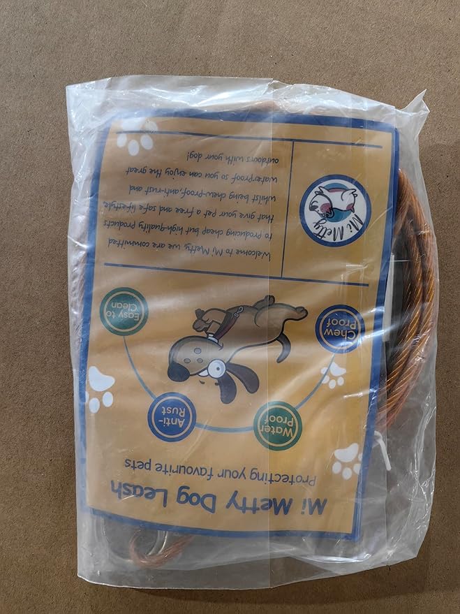 Dog Tie Out Cable,50ft Dog Lead-Heavy Duty Tie Out Cable for for Large Dogs Up to 125lbs-Dog Chain for Yard-Outside Dogs Runner Tether Line-PurrikoPets