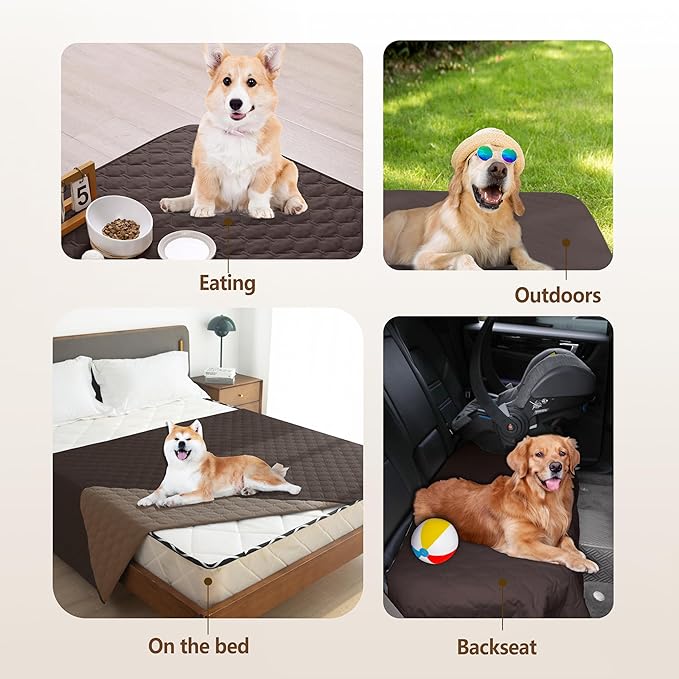 gogobunny 100% Double Sided Waterproof Dog Blanket Soft Pet Bed Cover Reversible Protect Furniture Couch Sofa Car for Puppy Large Dog Cat (Dark Coffee/Light Coffee, 30x70 Inch (Pack of 1))-PurrikoPets