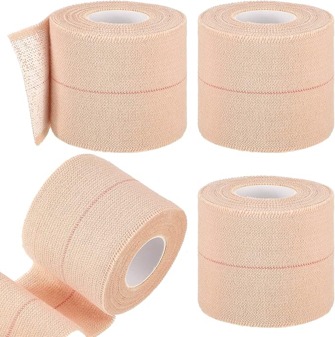 4 Rolls Elastic Tape Adhesive Elastic Tape Self Adhesive Bandage Wrap Flexible Stretch Bandages for Sports Ankle, Knee and Wrist Sprains Animal Pets, 2 Inch x 5 Yard-PurrikoPets