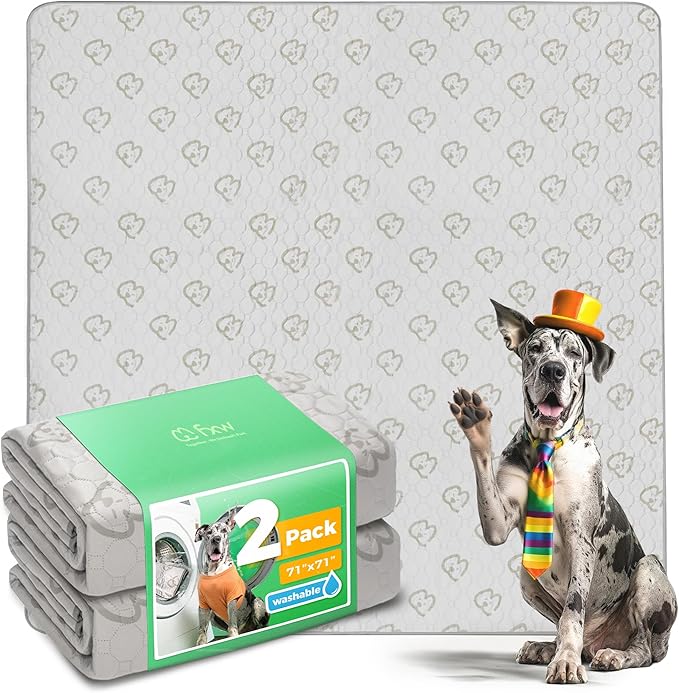 FXW Washable Pee Pads for Dogs, Puppy Pads with Super Absorbent, Specifically Designed for FXW Rollick/Homeplus 32/40/45inch 8 Panels Dog Playpen, 71" Square, Khaki, 2 Packs-PurrikoPets