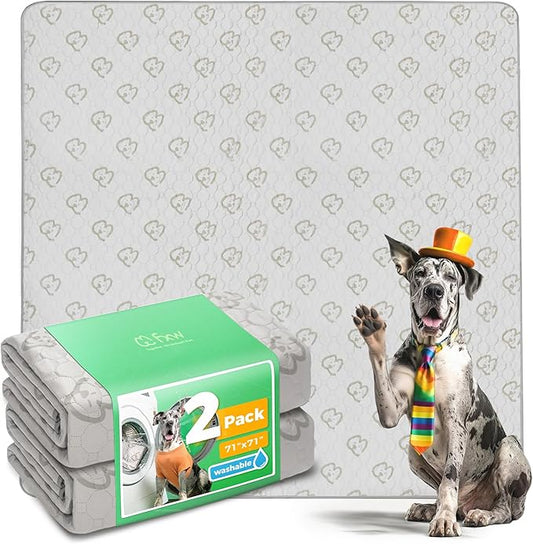 FXW Washable Pee Pads for Dogs, Puppy Pads with Super Absorbent, Specifically Designed for FXW Rollick/Homeplus 32/40/45inch 8 Panels Dog Playpen, 71" Square, Khaki, 2 Packs-PurrikoPets