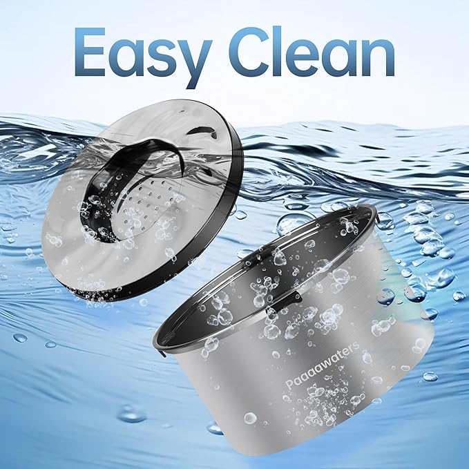 5.6L/190oz Large Dog Water Bowl No Spill, No Drip Dog Water Dispenser with Floating Disk, Stainless Steel Slow Drinking Bowl for Small Medium & Large Dogs-PurrikoPets