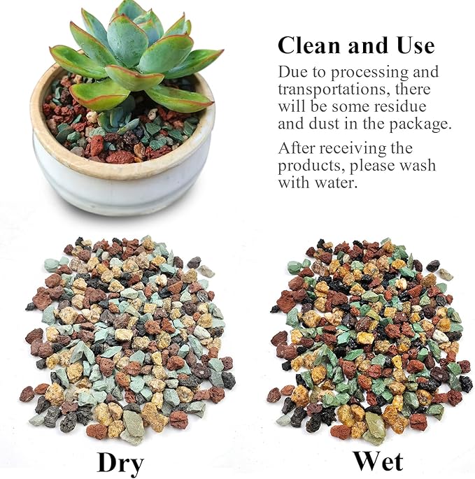 10 lbs Succulent Cactus Soil Potting Mix,5-8 mm Pebbles Mix Horticultural Lava Rock-PurrikoPets