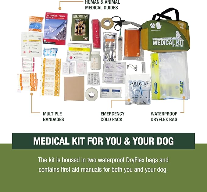 Adventure Medical Kits Me & My Dog Medical Kit - Human & Canine First Aid Essentials - Includes Cold Pack, SOL Emergency Blanket, Splinter Picker & More-PurrikoPets