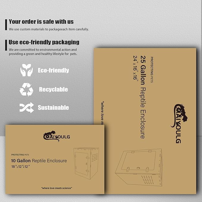 12x12x18 Reptile Enclosure – Acrylic Reptile Tank for Gecko, Snake, and Lizard – Compact PVC Terrarium for Small Pets-PurrikoPets