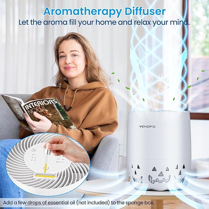 Air Purifiers for Home Bedroom up to 1076ft², True HEPA Air Filters Dust Pets Smoke Hair, 3 Fan Speeds Quiet, Timer Settings, Rechargeable Air Cleaner Office, Bedroom, Pets, Car-PurrikoPets