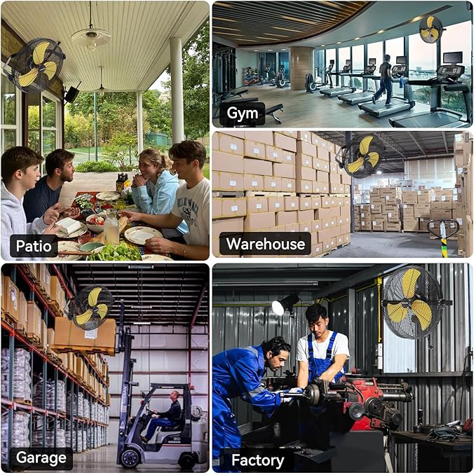 18 Inch Wall Fan Pro Series - 4900 CFM 3 Speed High Velocity Industrial Wall Mount Fans for Commercial, Residential, Warehouse, Covered Patio, Shop, Garage, Barn, Gazebo UL Safety Listed-PurrikoPets