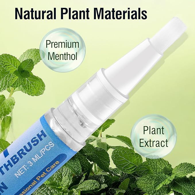 3PCS Pet Toothbrush Pen,Teeth Brightening Pen for Dog-Pet Dog/Cat Teeth Cleaning Pen for Dental Care,Dogs Cats Natural Plants Tartar Remover Tool-PurrikoPets