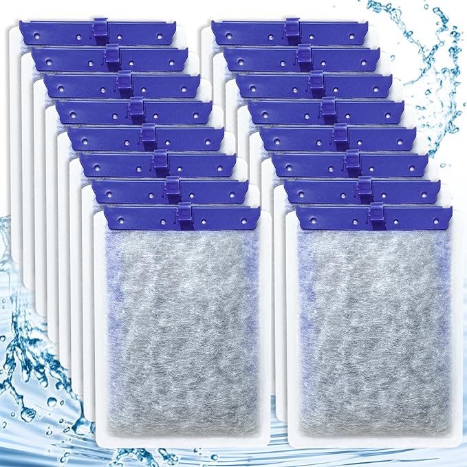 16-Pack Filter Cartridges Large Compatible with Tetra Whisper Bio-Bag Aquarium Filters, Fish Tank Filters Replacement for Aquariums for Whisper Filter 20i 40i/ IQ 20 30 45 60/ PF20 30 40 60-PurrikoPets