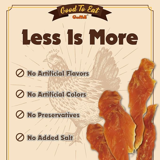 Gootoe Chicken Fillet Jerky Dog Treats 1 lb, All Natural, Grain-Free, High-Protein, Low Fat, Healthy & Easily Digestible-PurrikoPets
