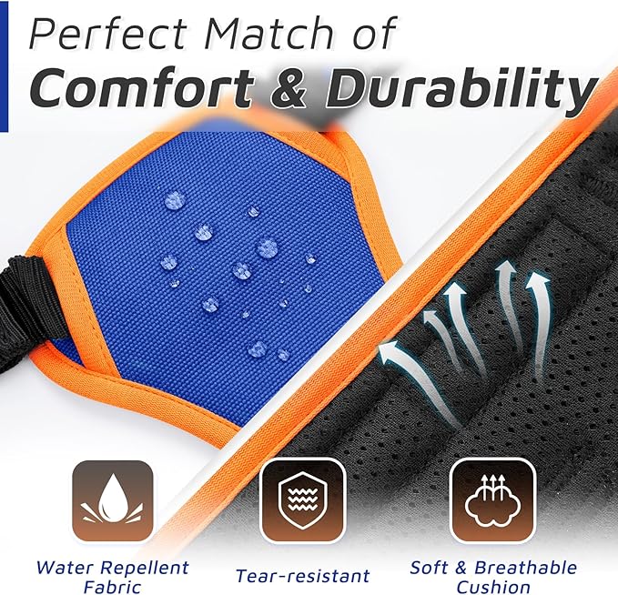 Eagloo Dog Harness for Large Dogs, No Pull Service Vest with Reflective Strips and Control Handle, Adjustable and Comfortable for Walking, No Choke Harness with 2 Metal Rings, Blue & Orange, M-PurrikoPets