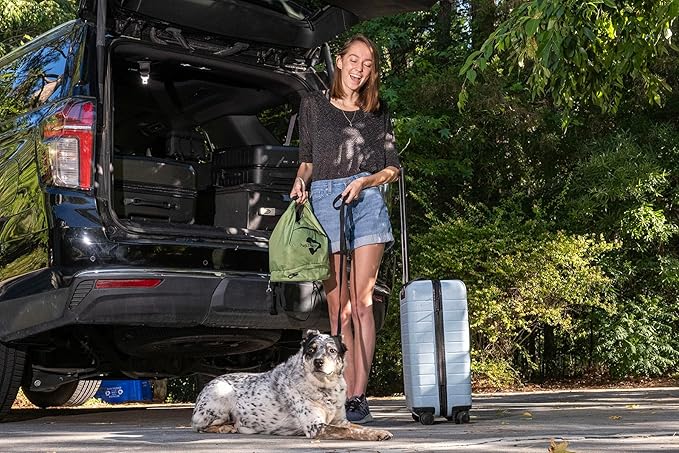 Dog Travel Bag – Large Capacity Pet Food Organizer with Backpack Leash, Water-Resistant & Food-Safe, Includes ID Tag – Travel Gear for Dogs, Hiking, Camping & Road Trips (Green)-PurrikoPets