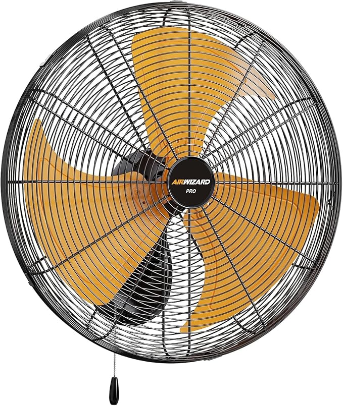 20 Inch Industrial Wall Mount Fan - 6000CFM High Velocity, Heavy Duty Metal Construction, 3 Speeds, Adjustable Tilt, Quiet Operation - Ideal for Garage, Shop, Commercial Use-PurrikoPets