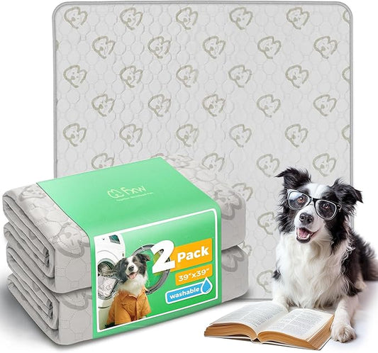 FXW Washable Pee Pads for Dogs, Puppy Pads with Super Absorbent, Specifically Designed for Potty Training, Square, 39" x 39", 2 Packs-PurrikoPets