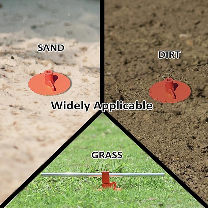 Dog Stakes for Outside Heavy Duty Hold up to 350Lbs Large Dogs Tie Out Tether Leash Chain for Yard Screw in Ground Anchors 17inch with Buffer Rope-PurrikoPets