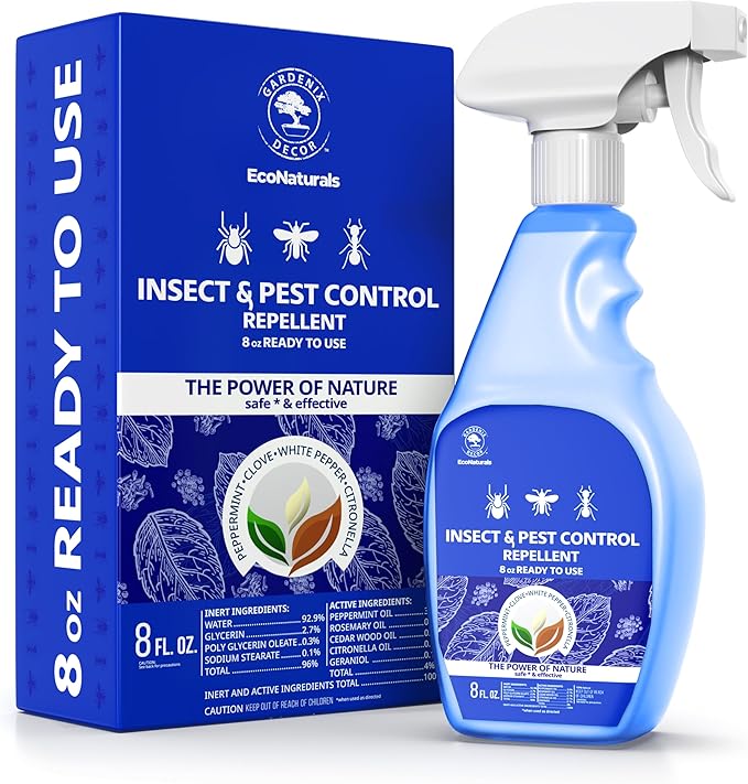 All Natural Bug Spray for Home - Non-Toxic Peppermint Oil Insect and Pest Control Kit - 8 oz Ready-to-Use Bug Spray - Indoor and Outdoor Protection- Ant Spray - Spider Repellent Indoor-PurrikoPets