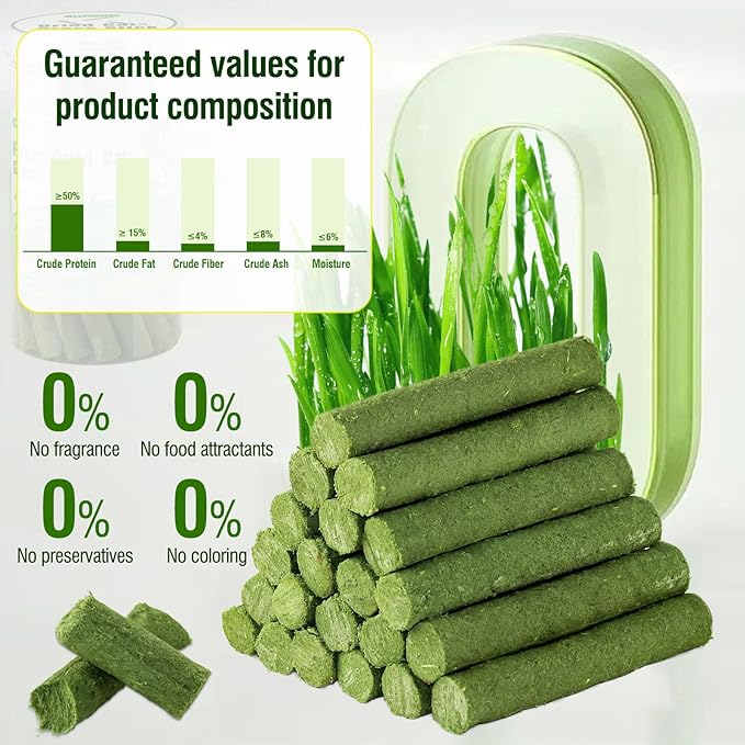 225g Cat Grass Teething Stick, Delicious Cat Treat Snack Edible Cat Chew Toy for Teeth Cleaning and Hairball Removal in Cats-PurrikoPets