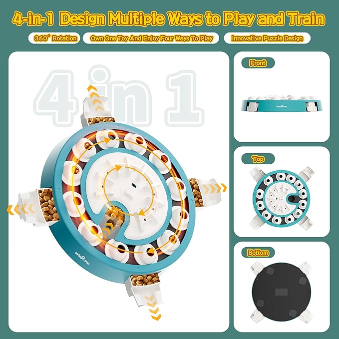 Dog Puzzle,Level 4 in 1 Interactive Toy for Smart Dogs, Multi-Stage Play, Puzzle Toys for Dogs, Cognitive Dog Puzzle Feeder for Slow Eating & Mental Stimulation-PurrikoPets