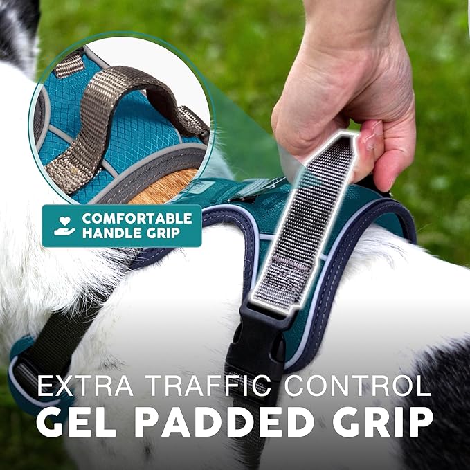 Embark Adventure Dog Harness, Reflective Trim No Pull Dog Harness Medium Sized Dogs - Military Grade Nylon, Front Clip with Gel Lined Handle.-PurrikoPets