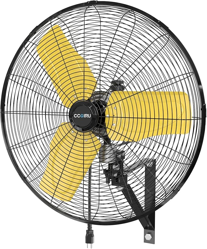 8800 CFM 24" Outdoor Commercial Wall Fan Oscillating, IP44 Waterproof Wall Mount Fan, Heavy Duty, 3 Speed, Adjustable Tilt for Factory, Warehouse, Garage, ETL Listed-PurrikoPets