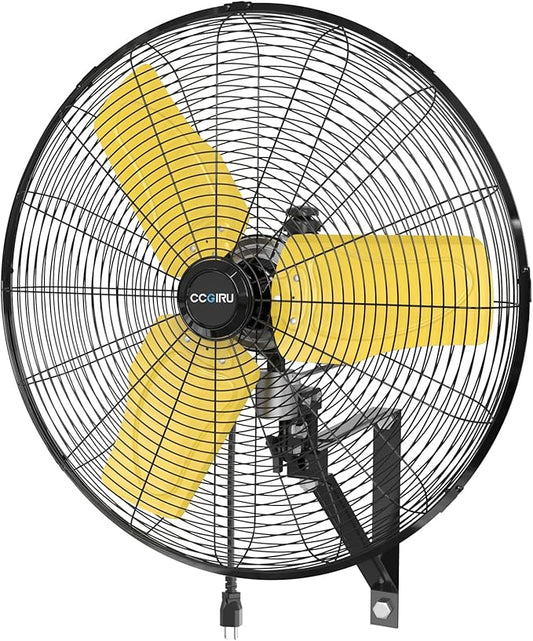 8800 CFM 24" Outdoor Commercial Wall Fan Oscillating, IP44 Waterproof Wall Mount Fan, Heavy Duty, 3 Speed, Adjustable Tilt for Factory, Warehouse, Garage, ETL Listed-PurrikoPets