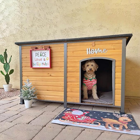 Aivituvin 59" Large Dog House 100% Insulated Dog Kennel with Liner for Winter,Waterpoof for Outdoor & Indoor Use.-PurrikoPets