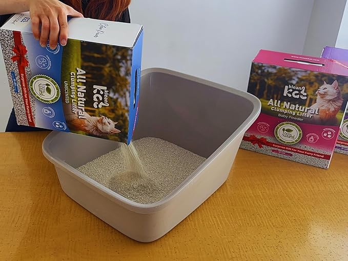 All Natural Clumping Cat Litter – Multiple Scents – Low Dust, Odor Control – (Aloe Vera) 18 lb - Surprise Toy Inside-PurrikoPets