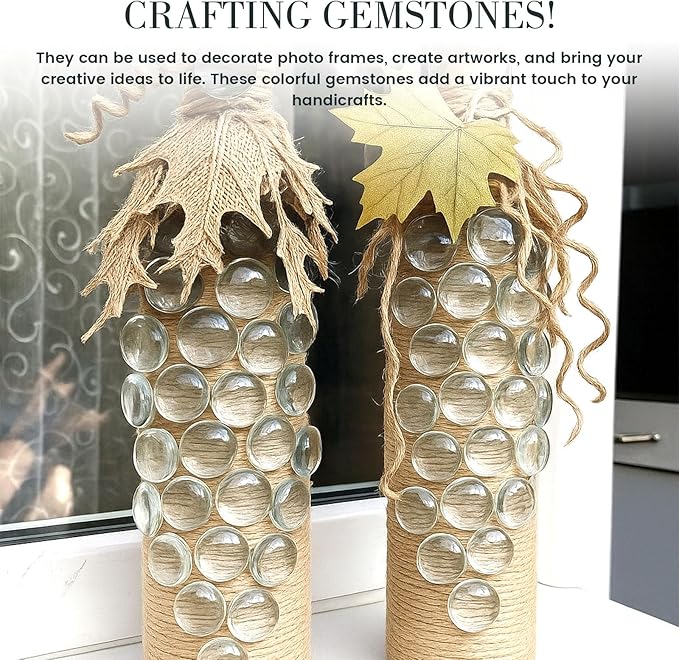 FUTUREPLUSX 1LB Clear Flat Glass Marbles, Vase Filler Glass Pebbles Floral Beads Table Aquarium Gravel Decoration DIY Craft-PurrikoPets