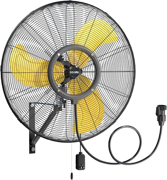 9600 CFM 30" Outdoor Wall Mount Misting Fans, High Velocity 3-Speed Waterproof Professional Oscillating Wall Fan, Heavy Duty Industrial Fan for Commercial, Garage, Warehouse, UL Listed-PurrikoPets