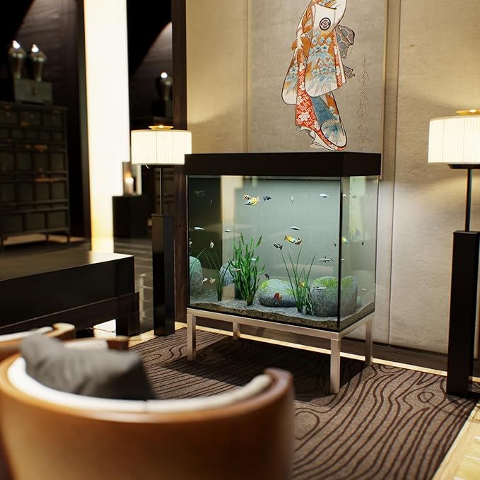 20 in X 36 in. Aquarium Stand | Industrial Style Aluminum Fish Tank Base with Open Frame Design-PurrikoPets