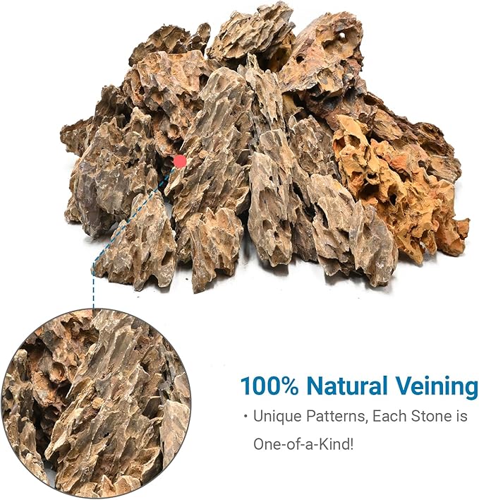 5LB Aquarium Rocks Dragon Stone for Aquariums Landscaping Model Fish Tanks Terrariums Vivariums Model Decoration-2 to 4 Inches-PurrikoPets