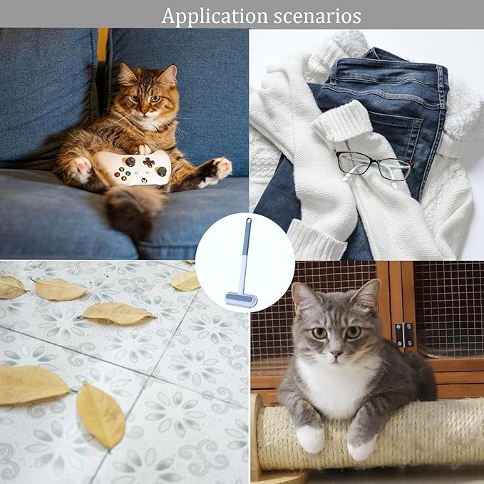 Dog Hair Remover for Couch Reusable Pet Hair Remover Brush 23in Long Handle for Furniture, Couch, Carpet, Clothes-PurrikoPets