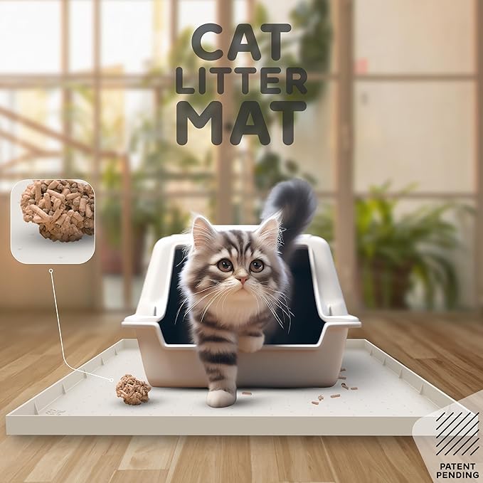 32x24x1” XL Dog Food Mat - All Purpose Under Sink Liner, Washer and Dryer Covers for The Top, Silicone Griddle Mat for Blackstone - Raised Edges Dog Mat for Food and Water Prevent Spill, Waterproof-PurrikoPets