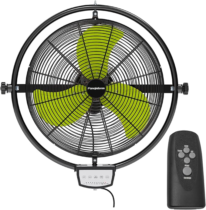 20 IN 5500 CFM Remote Control Wall Mount Fan, 3 Speed High Velocity Wall Fan with Timer, Oscillation & Tilting, Air Circulator for Garage, Commercial, Greenhouse, Warehouse & Gazebo Use, UL Listed-PurrikoPets