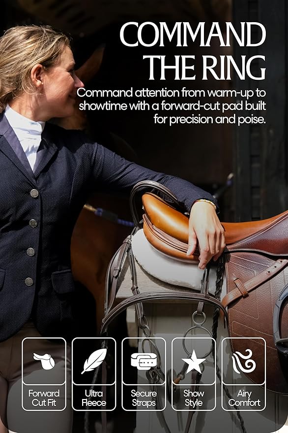 Equinavia Eidsvoll Forward Cut Shaped English Saddle Pad for Show Jumping with Ultra Fleece Trim-PurrikoPets