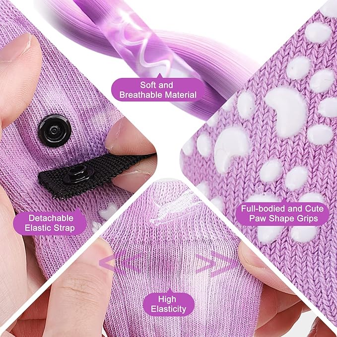 EXPAWLORER Anti Slip Dog Socks to Prevent Licking Paws, Dog Shoes for Hot Pavement, Dog Booties for Small Medium Large Senior Dogs, Traction Control Dog Boots & Paw Protectors for Hardwood Floors-PurrikoPets