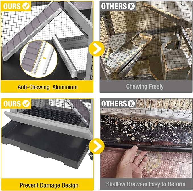 Aivituvin Ferret Cage Chinchilla Cage for Rat,Lizard,Squirrel, Chameleon,Gerbils and Other Small Animals-PurrikoPets