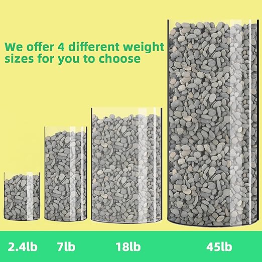 7LB River Rocks Mexican Beach Pebbles for Garden Landscape Plants Paving Grey (1Inch)-PurrikoPets