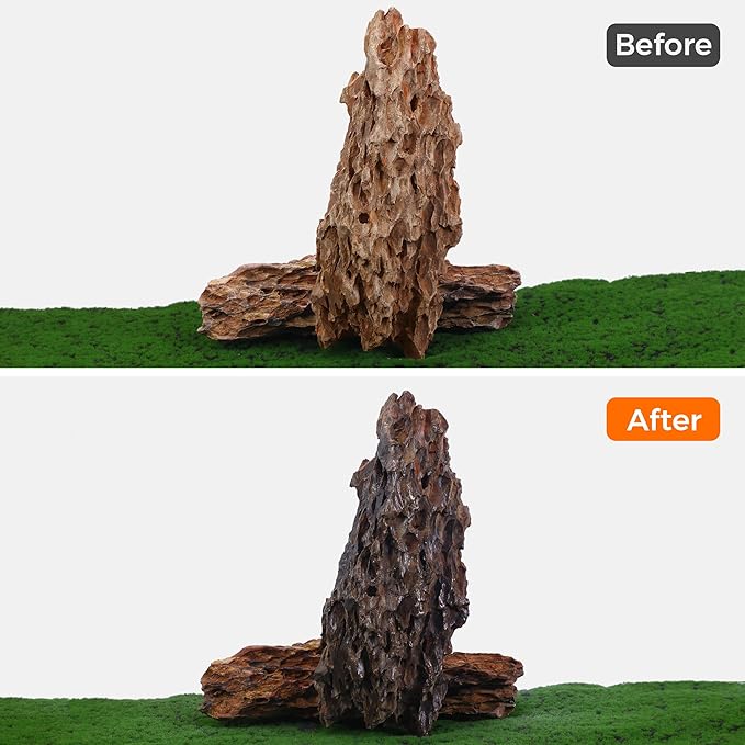 14-16 Inches Natural Dragon Stone 2 PCS Ultra Large Aquarium Rocks for Aquascaping, Aquarium Landscaping, Terrariums, Fish Tank Decoration, Vivariums, Paludarium, Amphibian Enclosures-PurrikoPets