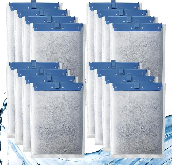 16 Pack Filter Cartridge Compatible with Whisper Filters 20i,40i/IQ20,30,45,60/PF20,30,40,60 and ReptoFilter, Large Aquarium Replacement Filter Cartridges for Fish Tank-PurrikoPets