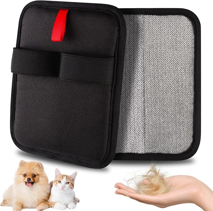 2 Pcs Static Pet Hair Removal Gloves, Reusable Electrostatic Pet Cat Dog Hair Remover Grooming Gloves Brush Tool for Couch, Furniture, Carpet, Car Seat-PurrikoPets