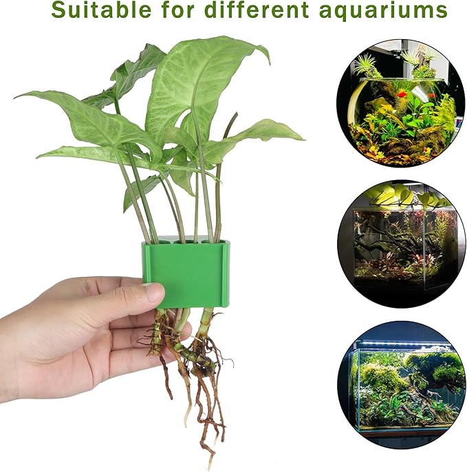 2Pcs 3 Holes Upgraded Aquatic Plant Cup Aquarium Plant Holder for Tank, Hanging Aquarium Plant Holder, Aquarium Aquatic Plant Cultivation, Aquarium Plant Decoration.-PurrikoPets