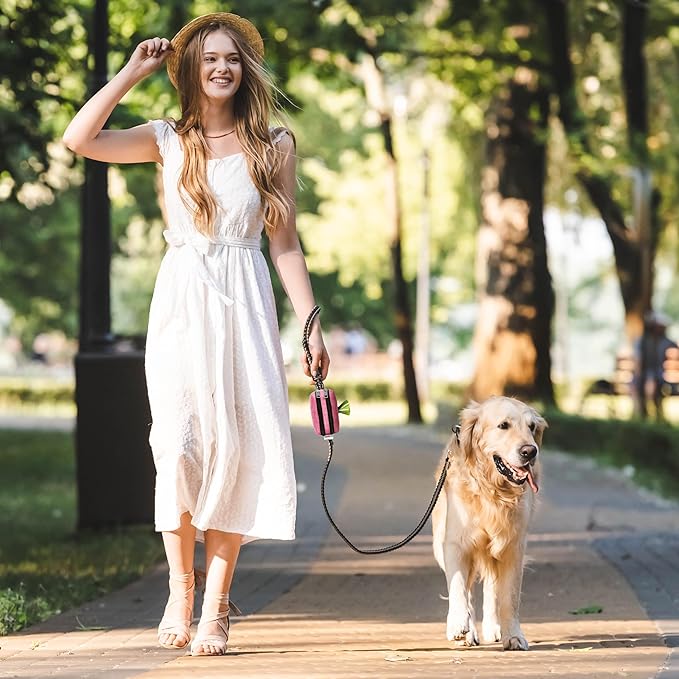 Dog Poop Bag Holder for Leashes - Dog Poop Bag Dispenser and Treat Holder with 2 Waterproof Pouches for Pet Waste Bags and Walking Accessories + 1 Free Roll - Leashrr 2.0 (Black)-PurrikoPets